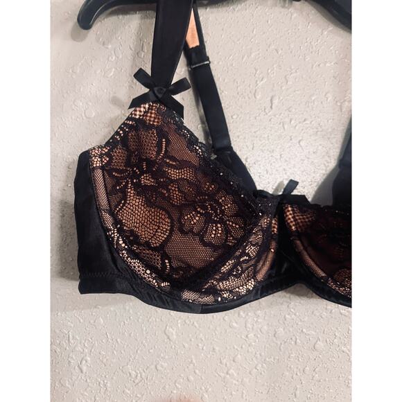 NWOT Lane Bryant Seriously Sexy Womens Bra 42DD Cupless Black & Beige Lace Sheer - Picture 7 of 9